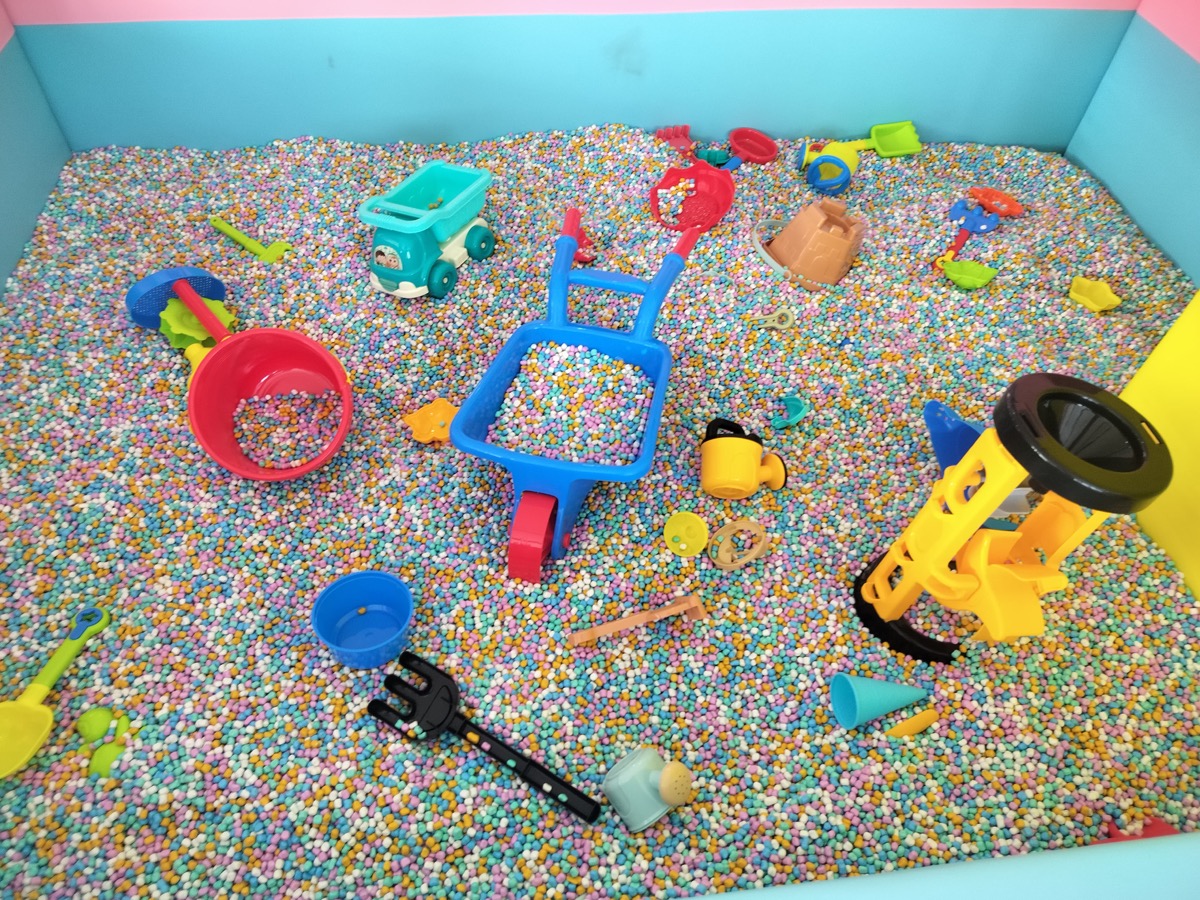 Sensory sand pit at Funzee Games OMR